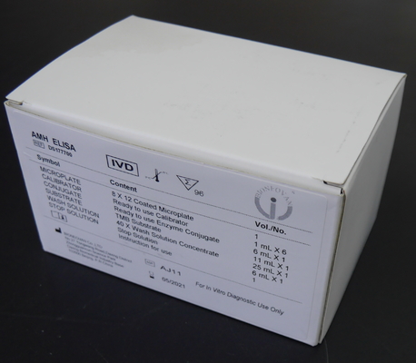 AMH ELISA TEST KIT для сывороточной плазмы 2-3 часа Время анализа 2-8.C Температура хранения